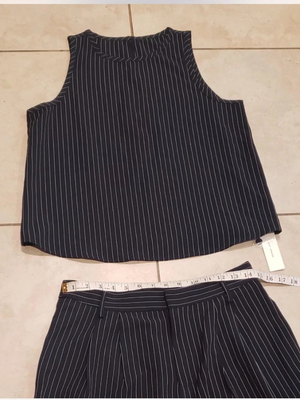 Commense  Pinstripe Sleeveless top and pants set
